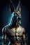 Egyptian Anubis. Fantasy character of Egypt, highly detailed AI generated