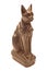 Egyptian black cat statue isolated on white