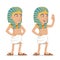 Egyptian character salute hand greeting icon cartoon design vector illustration