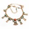 Egyptian Charms And Beads Anklet - Dark Gold And Turquoise Style