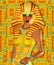 Egyptian, Cleopatra in our modern digital art style, close up.