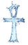 Egyptian cross Ankh made of water splash