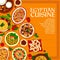 Egyptian cuisine menu cover, Arabic food dishes