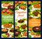 Egyptian cuisine restaurant meals vector banners