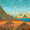 Egyptian Desert A Modern Pointillist Artwork On Canvas