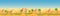 Egyptian desert Panoramic view cartoon vector illustration landscape, banner. Similar pattern panorama Afro Asian