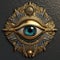 egyptian eye realistic 3d, in the style of sculptural aesthetics, fantasy illustration. Generative AI