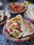 Egyptian falafel pita on a plate