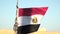 Egyptian flag fluttering in the wind