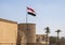 Egyptian flag flying from a tower in the wall of the Citadel of Saladin.