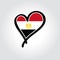 Egyptian flag heart-shaped hand drawn logo. Vector illustration.