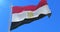 Egyptian flag waving at wind with blue sky in slow, loop