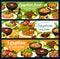 Egyptian food restaurant dishes vector banner