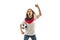 Egyptian football fan on white background