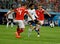 Egyptian football star Mohamed Salah against Russian players Den