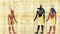 Egyptian Gods Anubis And Geb In Front Of All Egypt Pharaoh