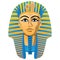 Egyptian Golden Pharaoh Burial Mask, Bold Colors, Isolated Vector Illustration