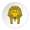 Egyptian golden pharaohs mask icon circle