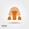 Egyptian golden pharaohs mask icon. Flat illustration of egyptian golden pharaohs mask