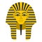 Egyptian golden pharaohs mask icon isolated