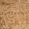 Egyptian hieroglyphs on an ancient stone wall