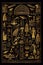 Egyptian Hieroglyphs Gold Symbols on Black