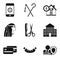 Egyptian icons set, simple style