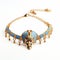 Egyptian Inspired Gold And Blue Anklet Jewelry