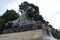 Egyptian lion fountain statue at the foot of Capitoline Hill, Rome, Italy