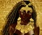 Egyptian Magic Woman Goddess in gold jewelry