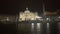 Egyptian obelisk on square in front of Papal Basilica church, night Vatican City