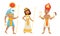 Egyptian Pharaoh and Deities Wearing Antique Clothing Vector Set