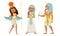 Egyptian Pharaoh and Deities Wearing Antique Clothing Vector Set