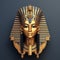 Egyptian Pharaoh Gold Head With Realistic And Hyper-detailed Renderings