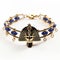 Egyptian Pharaoh Inspired Anklet With Lapis Blue Beads