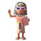 Egyptian Pharaoh Tutankhamen watches 3d movie eating popcorn, 3d illustration