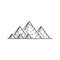 Egyptian pharaohs pyramids outline vector icon