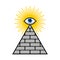 Egyptian pyramid and eye. all-seeing eye symbol. Sacred Secret mystic sign