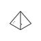 Egyptian pyramid outline icon