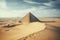 Egyptian pyramids in Giza desert, Cairo, Egypt, AI Generated