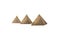 Egyptian pyramids. Golden egyptian pyramids from metalic materia