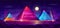 Egyptian pyramids night landscape cartoon vector