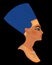 Egyptian queen Nefertiti isolated on white background. Great Royal Wife. Illustration isolated vector.