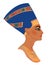 Egyptian queen Nefertiti isolated on white background. Great Royal Wife. Illustration isolated vector.