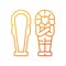 Egyptian sarcophagus gradient linear vector icon