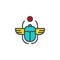 Egyptian Scarab filled outline icon
