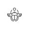 Egyptian Scarab outline icon