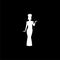 Egyptian silhouette icon or logo, Queen Nefertiti, Cleopatra silhouette on dark background