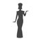 Egyptian silhouette icon, Queen Nefertiti, Cleopatra silhouette