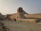 Egyptian sphinx in the desert in giza